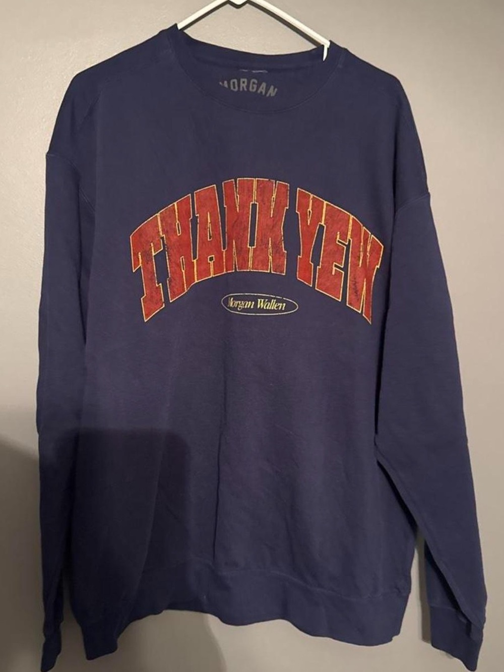 Morgan Wallen Thank Yew Crewneck Sweatshirt medium